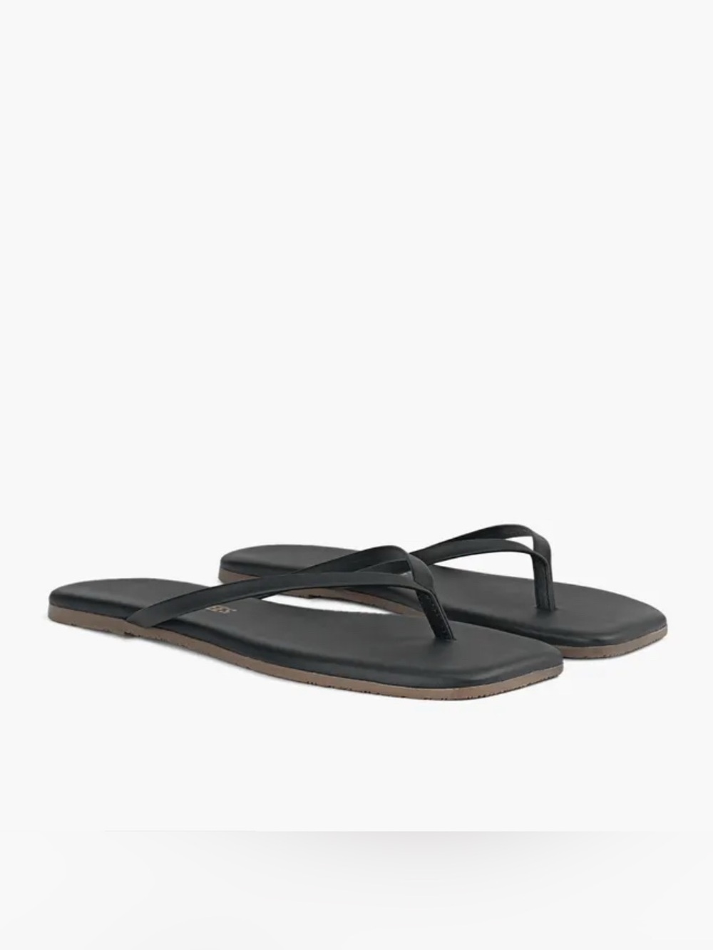 TKEES Black Square Toe Lilly flip flops
